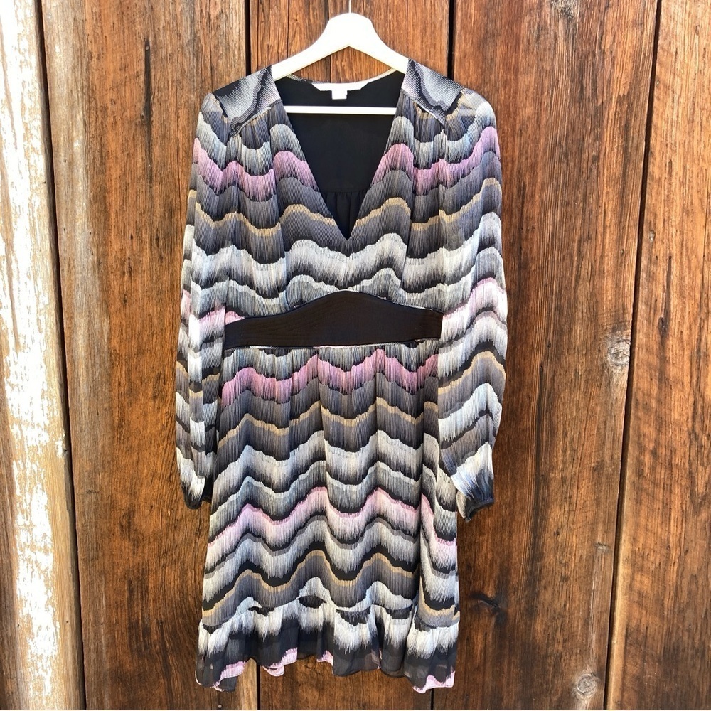 Diane von Furstenberg Black Multi Color Silk Dress Size 8